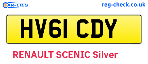 HV61CDY are the vehicle registration plates.