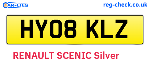 HY08KLZ are the vehicle registration plates.