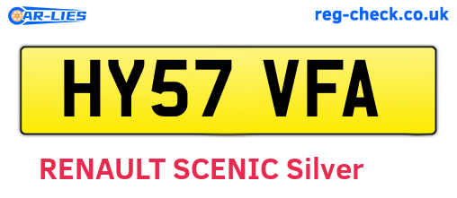 HY57VFA are the vehicle registration plates.