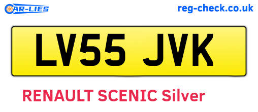 LV55JVK are the vehicle registration plates.