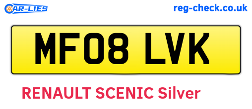 MF08LVK are the vehicle registration plates.