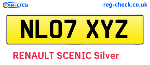 NL07XYZ are the vehicle registration plates.