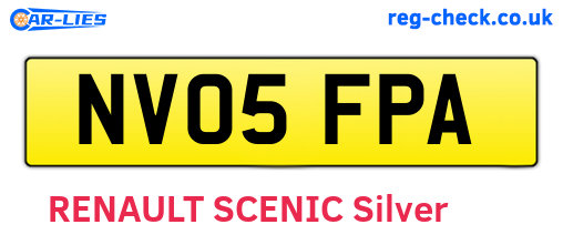 NV05FPA are the vehicle registration plates.