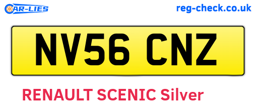 NV56CNZ are the vehicle registration plates.
