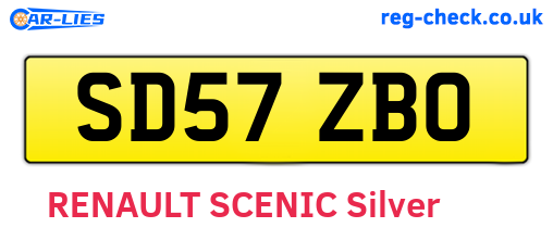SD57ZBO are the vehicle registration plates.
