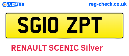 SG10ZPT are the vehicle registration plates.