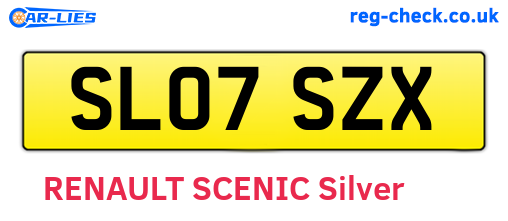SL07SZX are the vehicle registration plates.