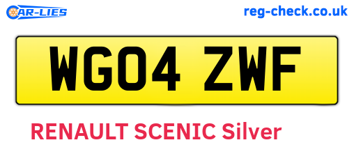 WG04ZWF are the vehicle registration plates.