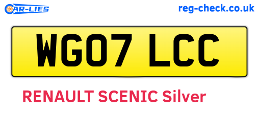 WG07LCC are the vehicle registration plates.