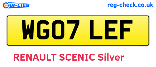 WG07LEF are the vehicle registration plates.