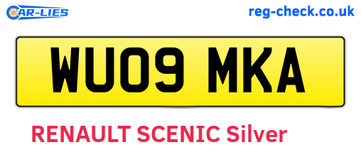 WU09MKA are the vehicle registration plates.
