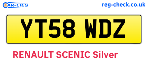 YT58WDZ are the vehicle registration plates.