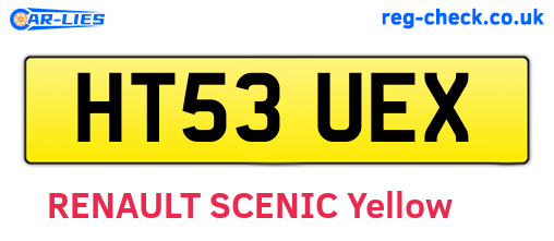 HT53UEX are the vehicle registration plates.