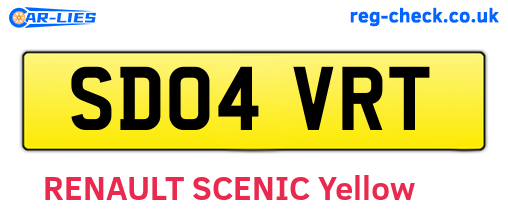SD04VRT are the vehicle registration plates.