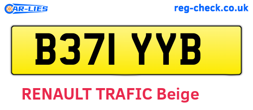 B371YYB are the vehicle registration plates.