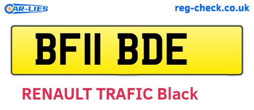 BF11BDE are the vehicle registration plates.