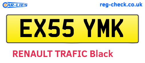 EX55YMK are the vehicle registration plates.