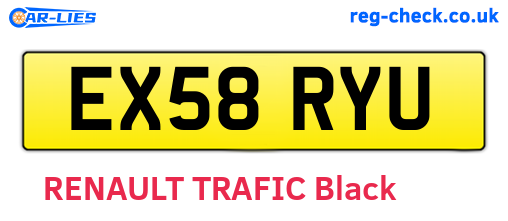 EX58RYU are the vehicle registration plates.