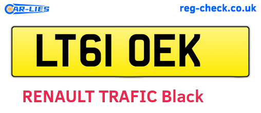 LT61OEK are the vehicle registration plates.