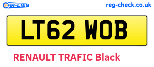 LT62WOB are the vehicle registration plates.