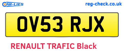 OV53RJX are the vehicle registration plates.