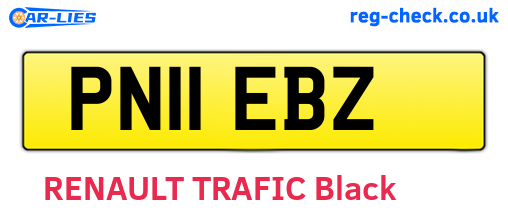 PN11EBZ are the vehicle registration plates.