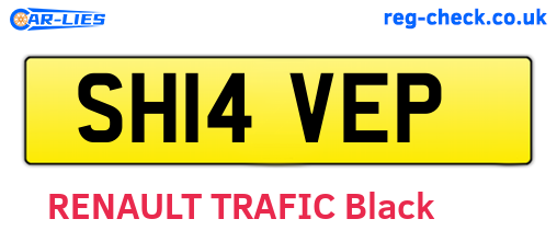SH14VEP are the vehicle registration plates.