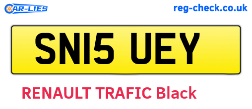 SN15UEY are the vehicle registration plates.