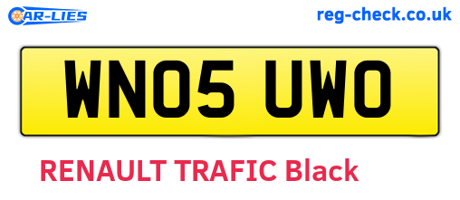 WN05UWO are the vehicle registration plates.