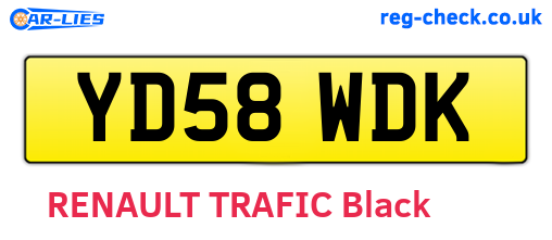 YD58WDK are the vehicle registration plates.
