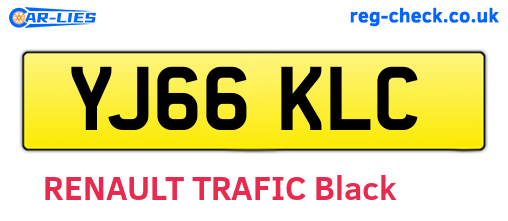 YJ66KLC are the vehicle registration plates.