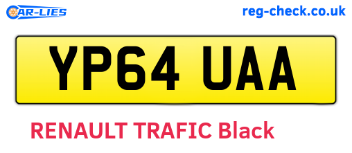 YP64UAA are the vehicle registration plates.