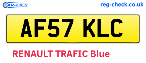 AF57KLC are the vehicle registration plates.