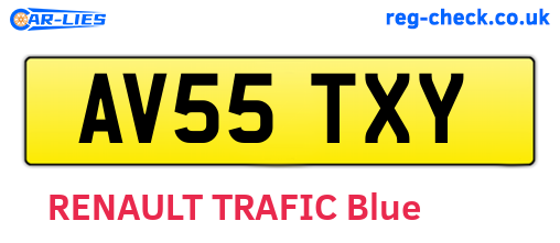 AV55TXY are the vehicle registration plates.