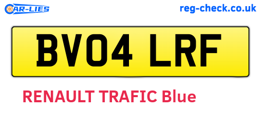 BV04LRF are the vehicle registration plates.