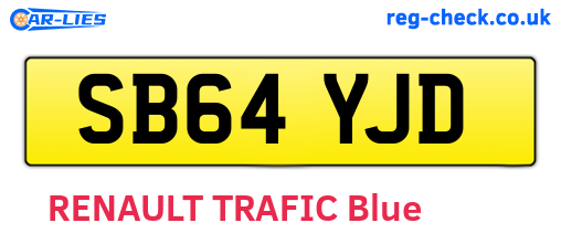 SB64YJD are the vehicle registration plates.