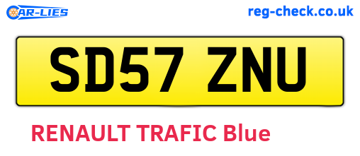 SD57ZNU are the vehicle registration plates.