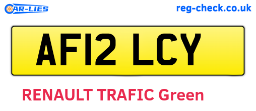AF12LCY are the vehicle registration plates.