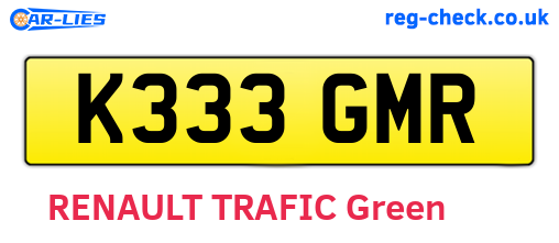 K333GMR are the vehicle registration plates.