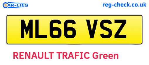 ML66VSZ are the vehicle registration plates.