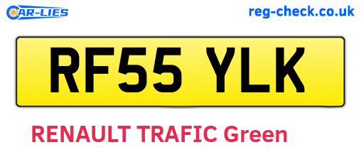 RF55YLK are the vehicle registration plates.