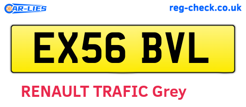 EX56BVL are the vehicle registration plates.