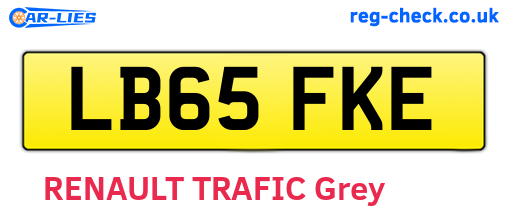 LB65FKE are the vehicle registration plates.
