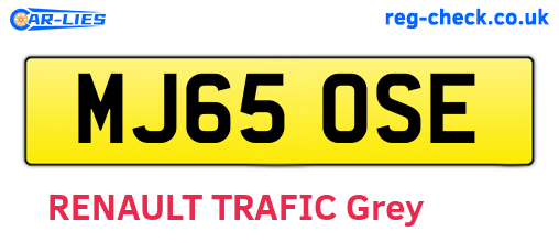 MJ65OSE are the vehicle registration plates.