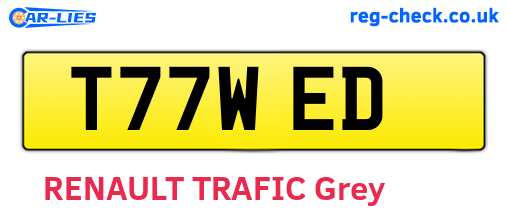 T77WED are the vehicle registration plates.