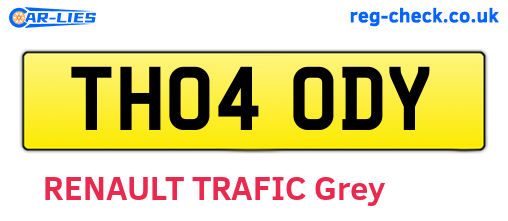 TH04ODY are the vehicle registration plates.