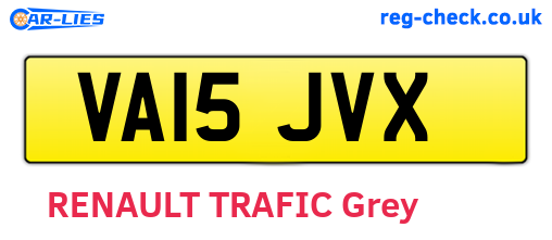 VA15JVX are the vehicle registration plates.
