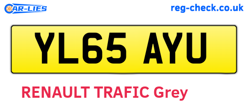 YL65AYU are the vehicle registration plates.