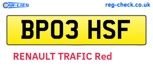 BP03HSF are the vehicle registration plates.