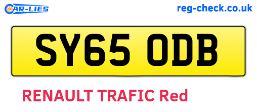 SY65ODB are the vehicle registration plates.